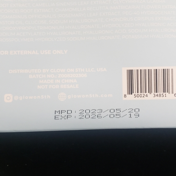 Glow on 5th Replenish + Rehydrate Sheet Masks Box of 5 - Picture 4 of 6